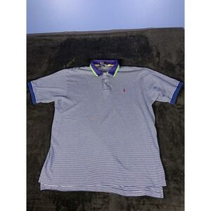 Polo Ralph Lauren Unique Striped T-Shirt‎ Purpl Collar Men's Size XL